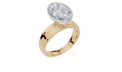 18ct Yellow Gold Oval Cut 3.00 Carat of Lab-Grown Diamond Ring