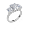 18ct White Gold Emerald Cut 3.50 Carat tw of Lab-Grown Diamond Ring
