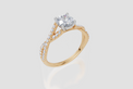 18ct Yellow Gold Round Cut 1.05 Carat tw of Lab-Grown Diamond Ring