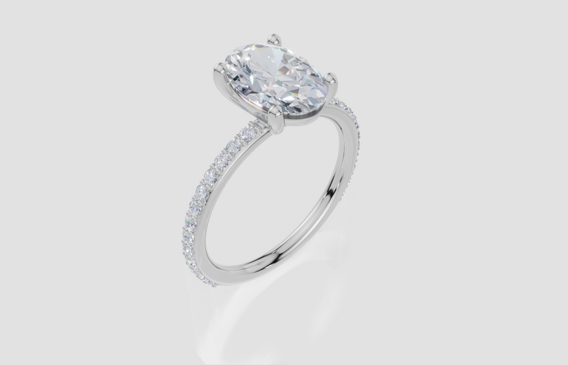 18ct White Gold Oval Cut 2.33 Carat tw of Lab-Grown Diamond Ring