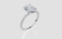 18ct White Gold Oval Cut 2.33 Carat tw of Lab-Grown Diamond Ring
