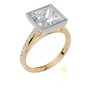 18ct Yellow Gold Princess Cut 3.33 Carat tw of  Diamond Ring
