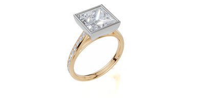 18ct Yellow Gold Princess Cut 3.33 Carat tw of  Diamond Ring