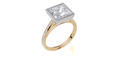 18ct Yellow Gold Princess Cut 3.33 Carat tw of  Diamond Ring