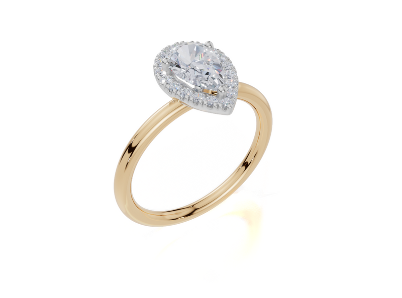 18ct Yellow Gold Pear Cut 0.91 Carat tw of  Diamond Ring