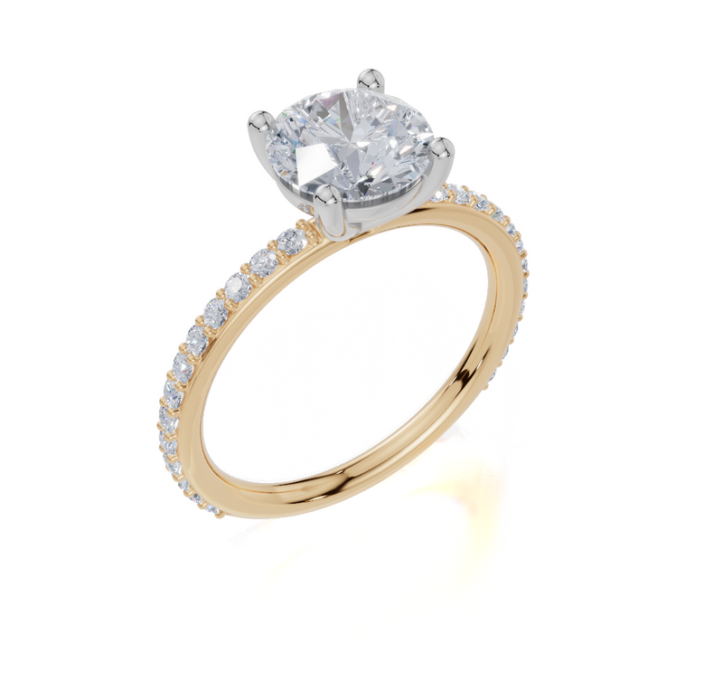 18ct Yellow Gold Round Cut 1.82 Carat tw of  Diamond Ring