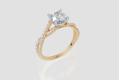 18ct Yellow Gold Round Cut 1.30 Carat tw of Lab-Grown Diamond Ring