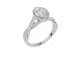 18ct White Gold Oval Cut 1.74 Carat tw of Lab-Grown Diamond Ring