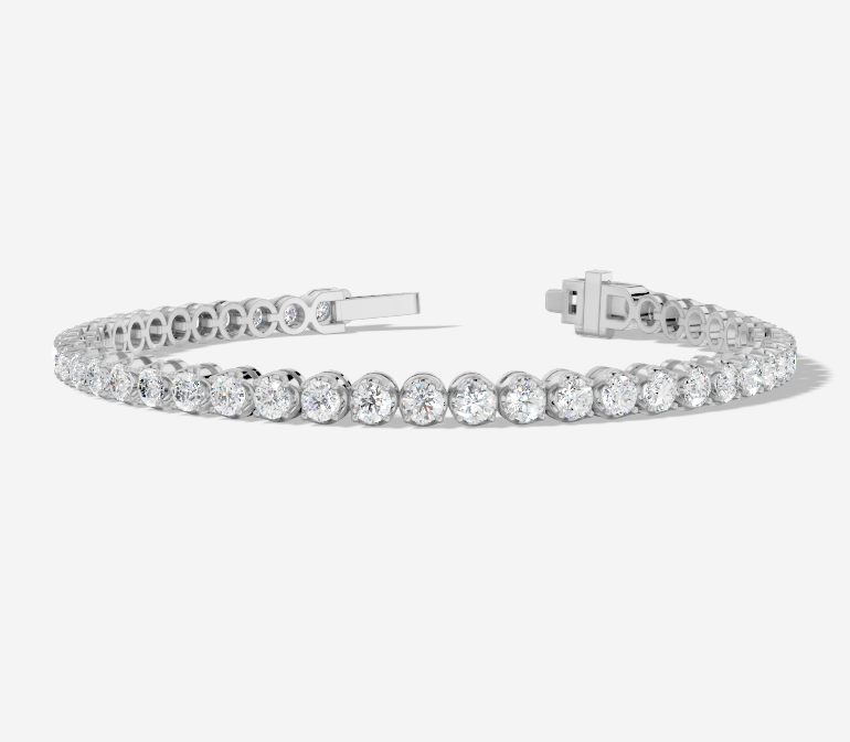 9CT White Gold Round Cut 4.75 Carat tw of Diamonds Tennis Bracelet