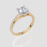 18ct Yellow Gold Round Cut 1.32 Carat tw of Lab-Grown Diamond Ring