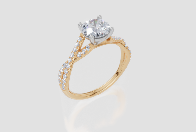 18ct Yellow Gold Round Cut 1.30 Carat tw of Lab-Grown Diamond Ring