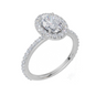18ct White Gold Oval Cut 1.56 Carat tw of  Diamond Ring