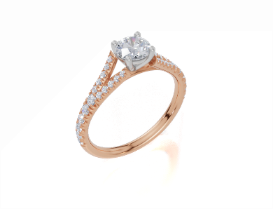 18ct Rose Gold Round Cut 0.83 Carat tw of Lab-Grown Diamond Ring