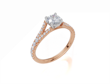 18ct Rose Gold Round Cut 0.83 Carat tw of Lab-Grown Diamond Ring