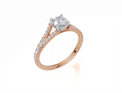 18ct Rose Gold Round Cut 0.83 Carat tw of Lab-Grown Diamond Ring
