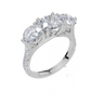 18ct White Gold Round Cut 2.94 Carat tw of Lab-Grown Diamond Ring