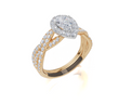 18ct Yellow Gold Pear Cut 0.98 Carat tw of  Diamond Ring and 18ct Yellow Gold 0.28 Carat tw of   Diamond Band