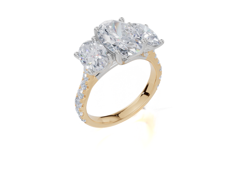 18ct Yellow Gold Oval Cut 3.99 Carat tw of Diamond Ring