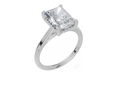 18ct White Gold Radiant Cut 3.10 Carat tw of Lab-Grown Diamond Ring