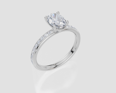 18ct White Gold Oval Cut 1.32 Carat tw of  Diamond Ring