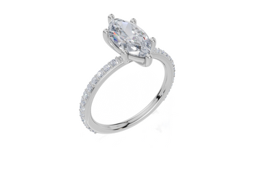 18ct White Gold Marquise Cut 1.82 Carat tw of Lab-Grown Diamond Ring