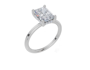 18ct White Gold Radiant Cut 2.08 Carat tw of  Diamond Ring