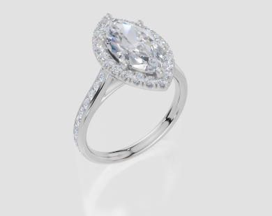 18ct White Gold Marquise Cut 2.66 Carat tw of  Diamond Ring