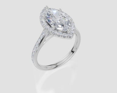 18ct White Gold Marquise Cut 2.66 Carat tw of  Diamond Ring