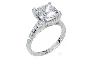 18ct White Gold Cushion Cut 3.42 Carat tw of  Diamond Ring