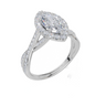 18ct White Gold Marquise Cut 1.51 Carat tw of Lab-Grown Diamond Ring
