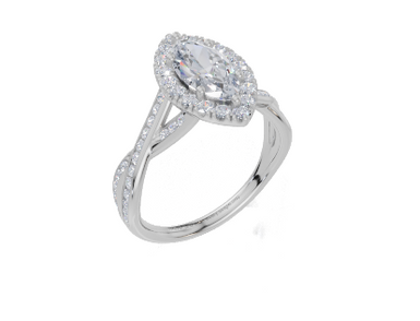 18ct White Gold Marquise Cut 1.51 Carat tw of Lab-Grown Diamond Ring