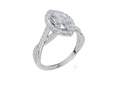 18ct White Gold Marquise Cut 1.51 Carat tw of Lab-Grown Diamond Ring