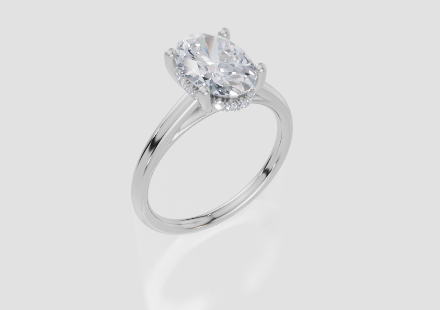 18ct White Gold Oval Cut 2.09 Carat tw of  Diamond Ring