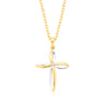 18ct Two Tone Gold 0.03 CARAT tw Diamond Set Cross Pendant