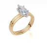 18ct Yellow Gold Marquise Cut 1.00 Carat of  Diamond Ring and 18ct Yellow Gold  Band