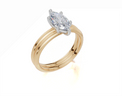 18ct Yellow Gold Marquise Cut 1.00 Carat of  Diamond Ring and 18ct Yellow Gold  Band