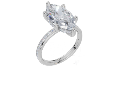 18ct White Gold Marquise Cut 4.45 Carat tw of Lab-Grown Diamond Ring