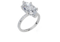 18ct White Gold Marquise Cut 4.45 Carat tw of Lab-Grown Diamond Ring