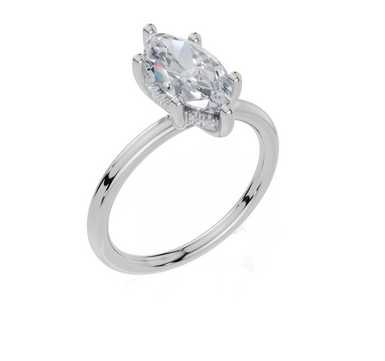 18ct White Gold Marquise Cut 1.58 Carat tw of Lab-Grown Diamond Ring
