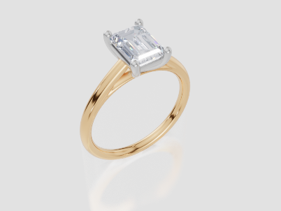18ct Yellow Gold Emerald Cut 1.50 Carat of Lab-Grown Diamond Ring