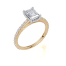 18ct Yellow Gold Emerald Cut 1.38 Carat tw of Lab-Grown Diamond Ring