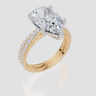 18ct Yellow Gold Pear Cut 4.33 Carat tw of Lab-Grown Diamond Ring and 18ct Yellow Gold 0.36 Carat tw of Lab-Grown  Diamond Band