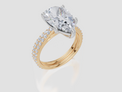 18ct Yellow Gold Pear Cut 4.33 Carat tw of Lab-Grown Diamond Ring and 18ct Yellow Gold 0.36 Carat tw of Lab-Grown  Diamond Band