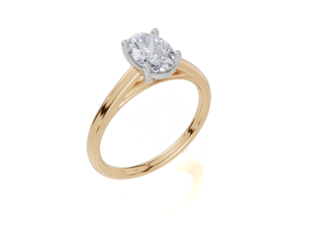 18ct Yellow Gold Oval Cut 1.00 Carat of Lab-Grown Diamond Ring