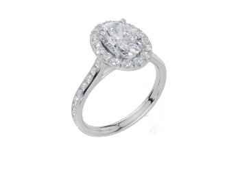 18ct White Gold Oval Cut 2.13 Carat tw of  Diamond Ring