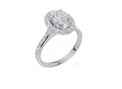 18ct White Gold Oval Cut 2.13 Carat tw of  Diamond Ring