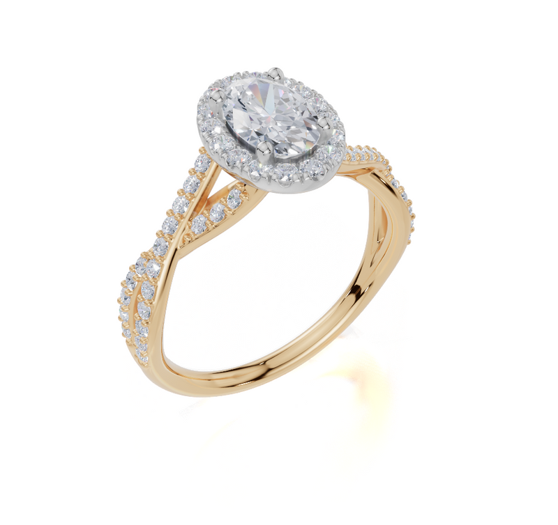 18ct Yellow Gold Oval Cut 1.21 Carat tw of Lab-Grown Diamond Ring