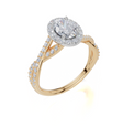 18ct Yellow Gold Oval Cut 1.21 Carat tw of Lab-Grown Diamond Ring