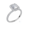18ct White Gold Emerald Cut 1.58 Carat tw of  Diamond Ring