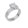 18ct White Gold Oval Cut 2.33 Carat tw of  Diamond Ring and 18ct White Gold 0.35 Carat tw of   Diamond Band